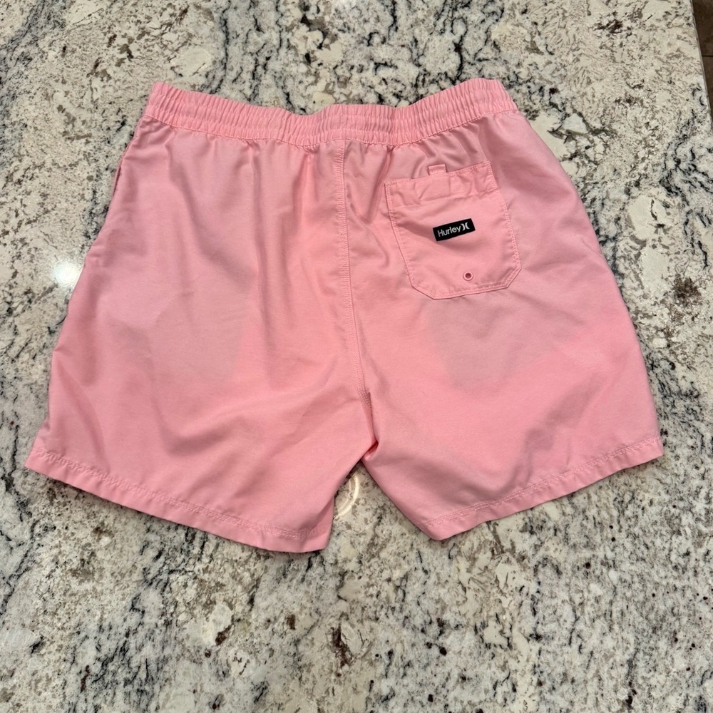 Hurley Pink Swim Trunks XL | Elastic Waist Board Shorts - Picture 7 of 7